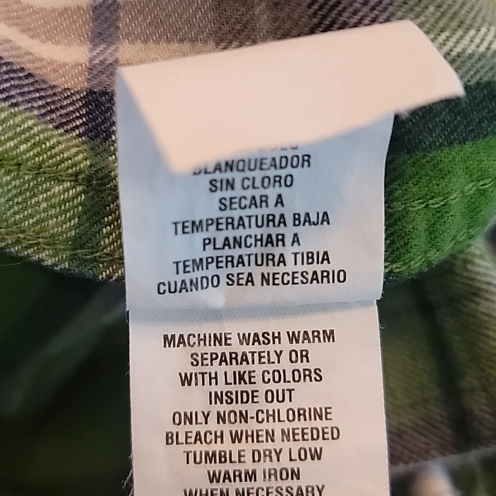 THE CHILDREN'S PLACE **3 for $20‎ item** Green Plaid Flannel Button Down Shirt S